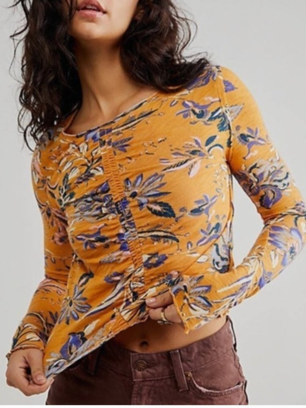 Free People Dreamed Of You Floral Long Sleeve